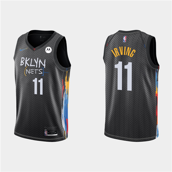 Men's Brooklyn Nets #11 Kyrie Irving 2020 Black City Edition Stitched Jersey